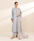 Women's Unstitched Lawn Printed Grey 3 Piece Suit